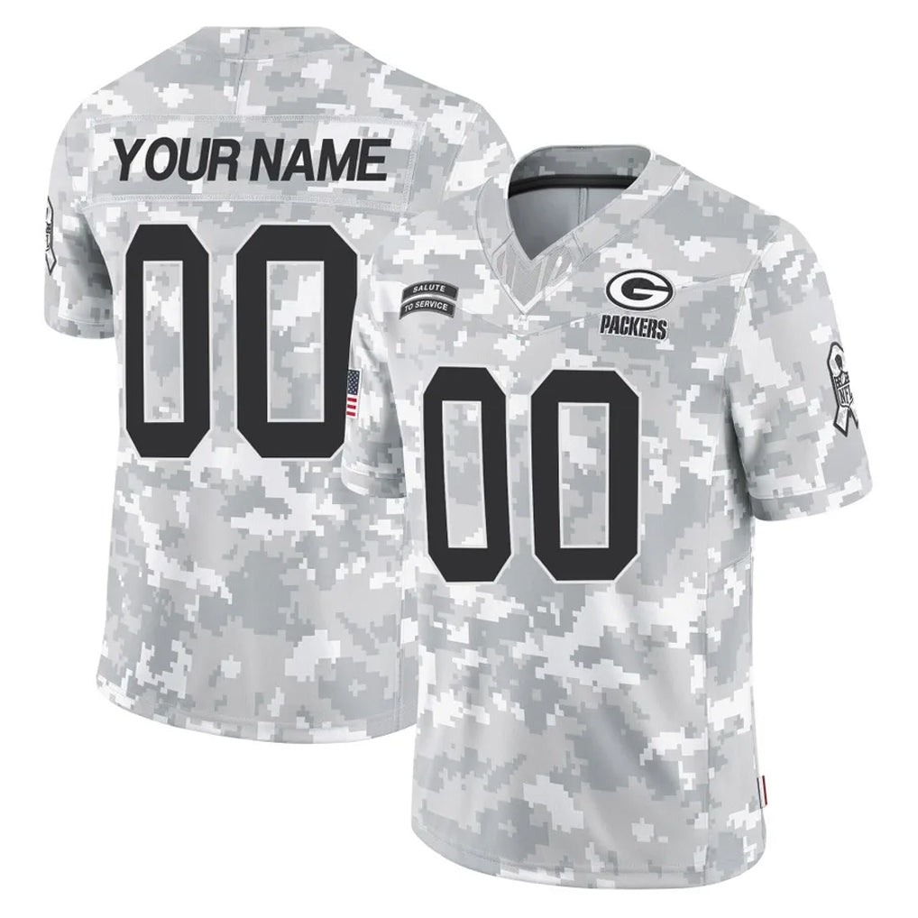 CAdoa Custom GB.Packers Arctic Camo Salute To Service Limited Any Name & Numbers Stitched Jerseys