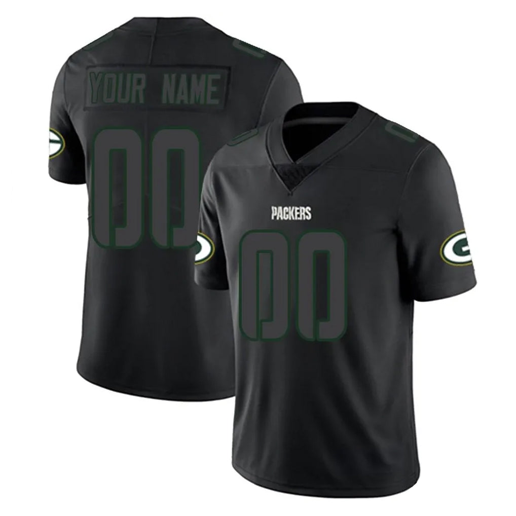 CAdoa Custom GB.Packers Black Impact Limited Home Game Any Name & Numbers Stitched Jerseys