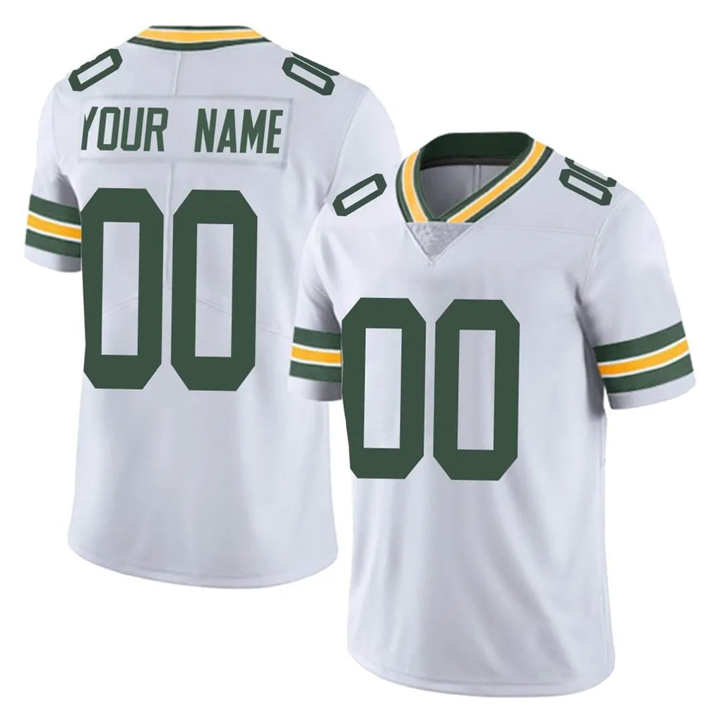 CAdoa Custom GB.Packers White Vapor Untouchable Limited Home Game Any Name & Numbers Stitched Jerseys