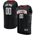 CAdoa Custom H.Rockets Black Fast Break Replica Stitched Jerseys-Statement Edition