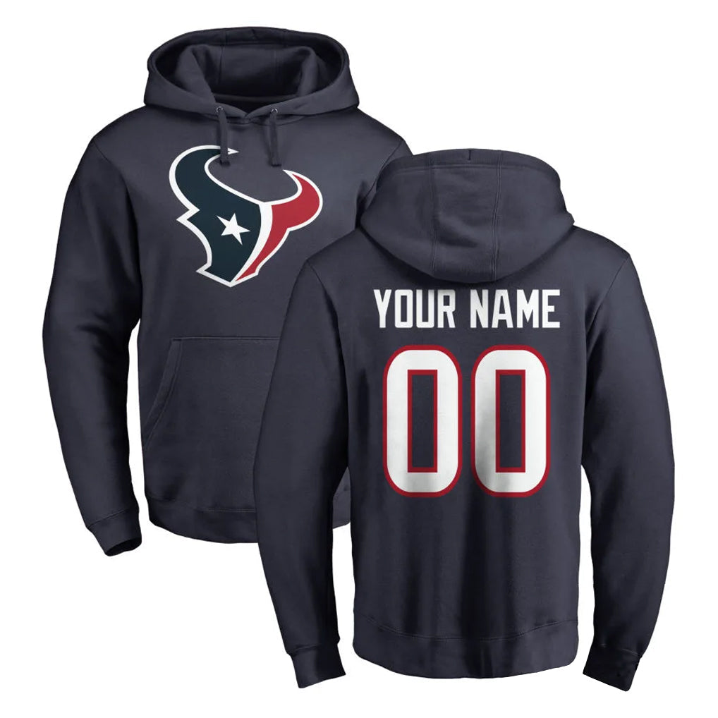 CAdoa Custom H.Texans Navy Pro Line Pullover Hoodie Limited Game Any Name & Numbers Stitched Jerseys
