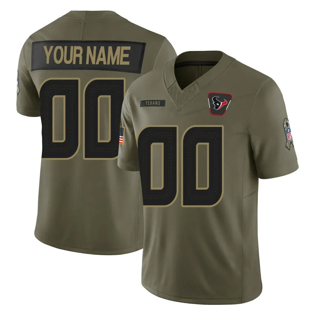 CAdoa Custom H.Texans Olive 2025 Salute To Service Limited Game Any Name & Numbers Stitched Jerseys