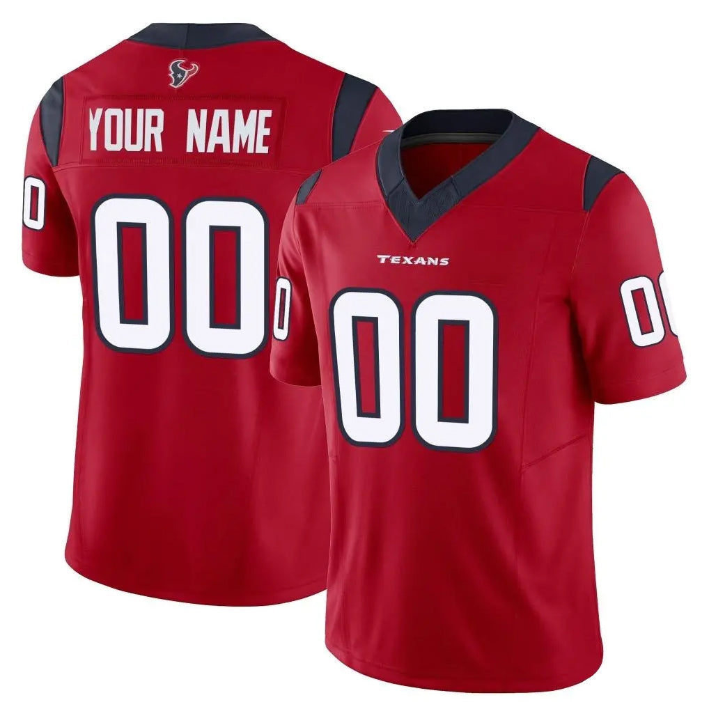 CAdoa Custom H.Texans Red Limited Vapor F.U.S.E. Home Game Any Name & Numbers Stitched Jerseys