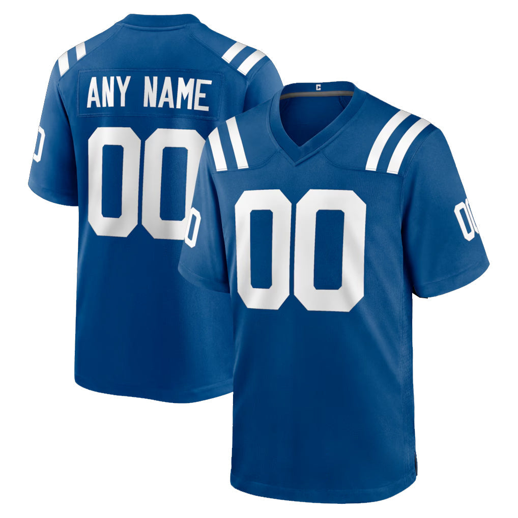CAdoa Custom IN.Colts Royal Home Game Any Name & Numbers Stitched Jerseys