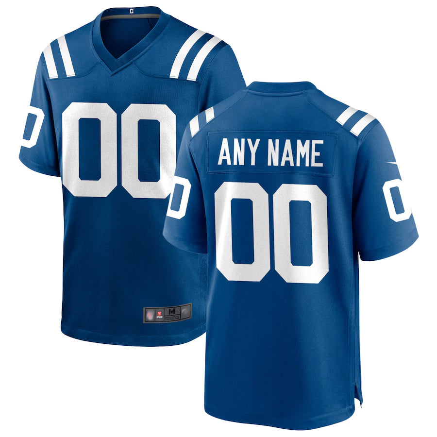 CAdoa Custom IN.Colts Royal Replica Home Game Stitched Jerseys