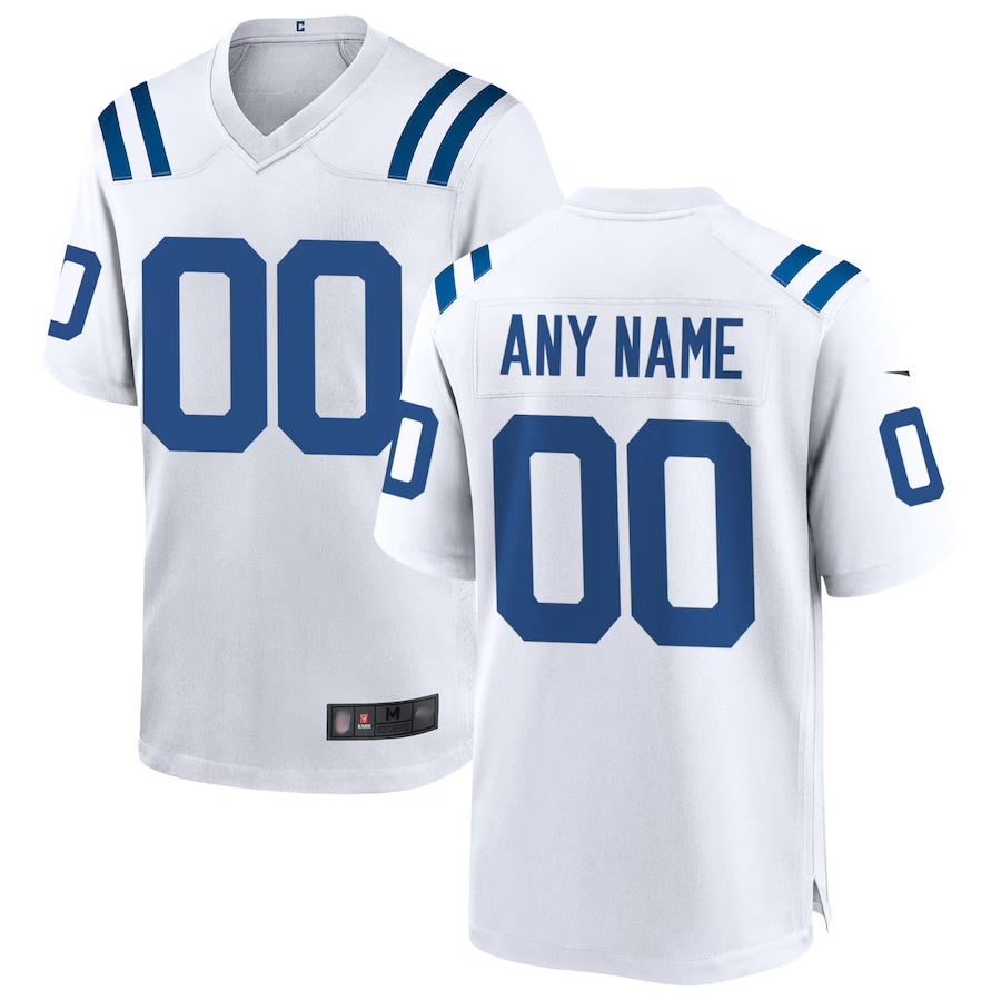 CAdoa Custom IN.Colts White Replica Home Game Stitched Jerseys