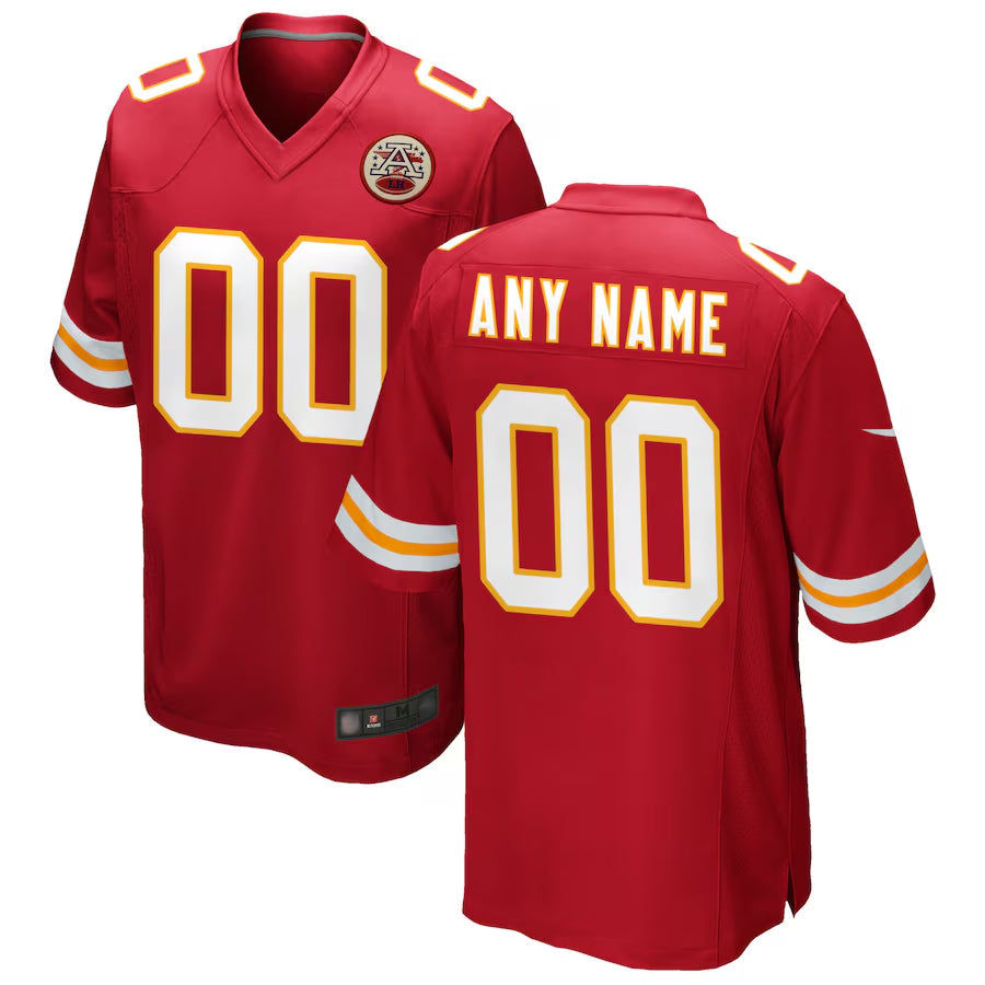 CAdoa Custom KC.Chiefs Red Replica Game Stitched Jerseys