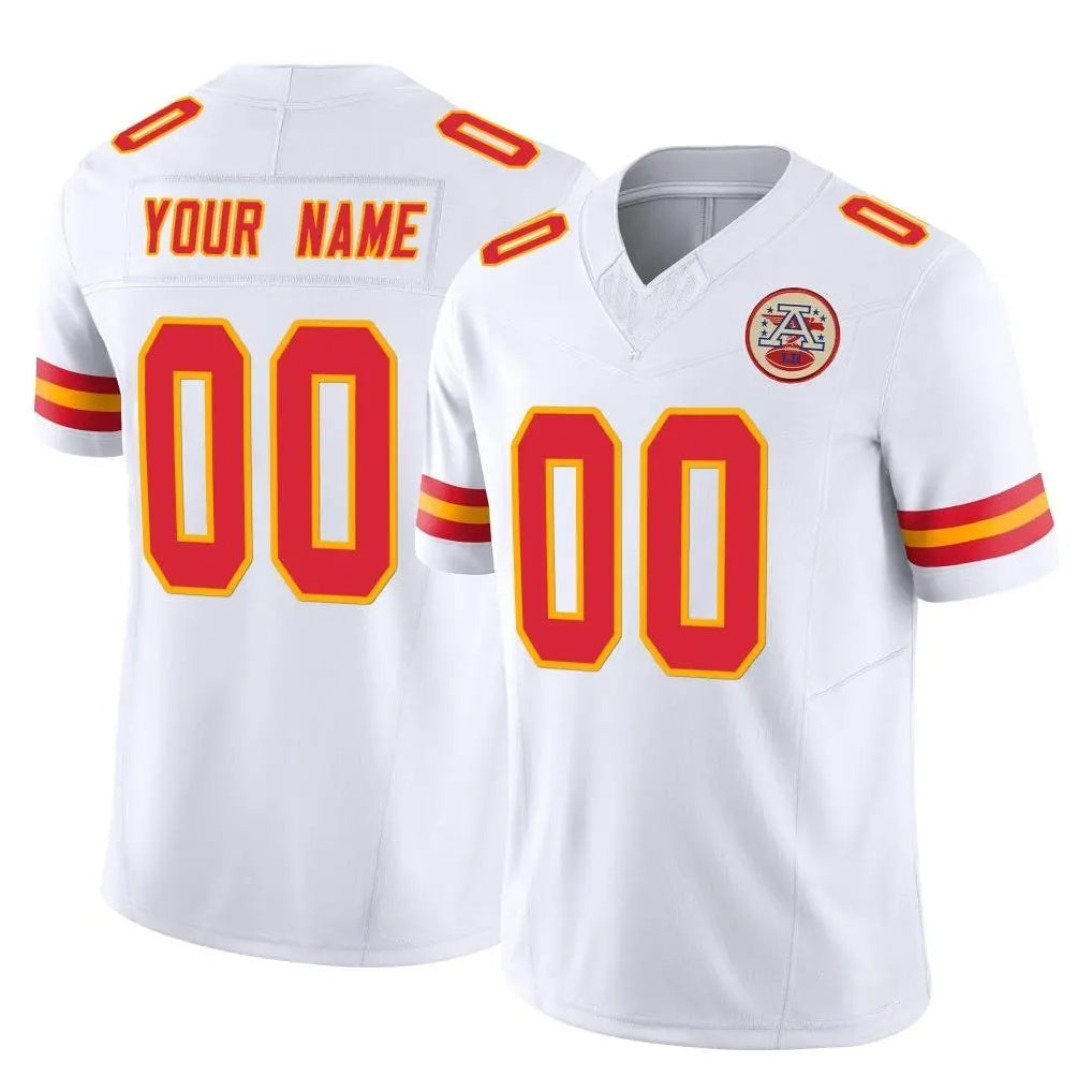CAdoa Custom KC.Chiefs White Limited Vapor F.U.S.E. Home Game Any Name & Numbers Stitched Jerseys