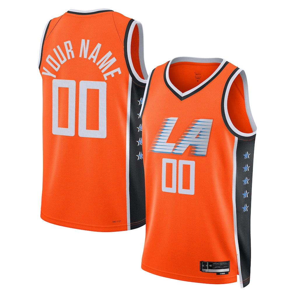 CAdoa Custom LA.Clippers Orange 2025-2026 City Edition Swingman Stitched Jerseys
