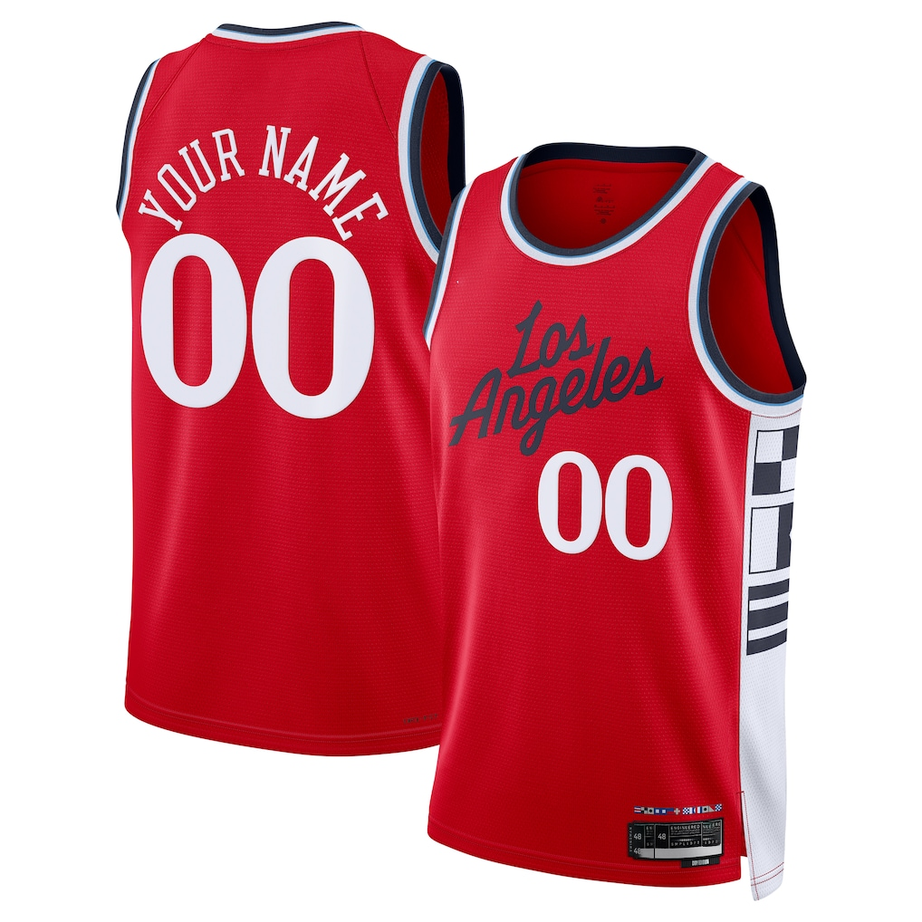 CAdoa Custom LA.Clippers Red 2024-2025 Swingman Stitched Jerseys - Statement Edition