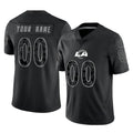CAdoa Custom LA.Rams Black Limited Reflective Home Game Any Name & Numbers Stitched Jerseys