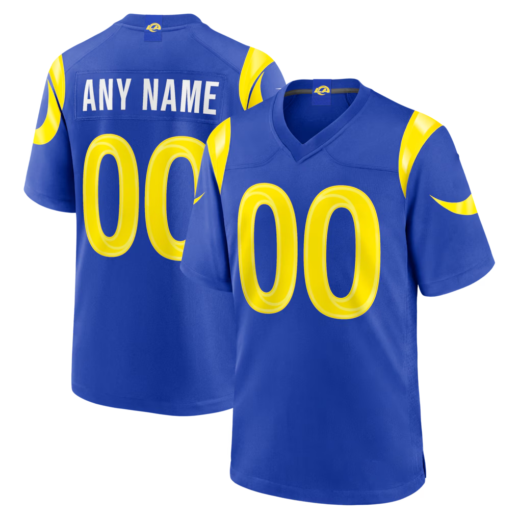 CAdoa Custom LA.Rams Royal Game Stitched Jerseys