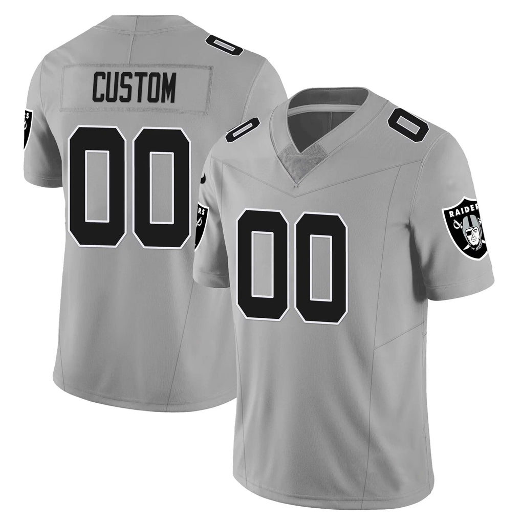 CAdoa Custom LV.Raiders Gray Limited Vapor F.U.S.E. Home Game Stitched Jerseys