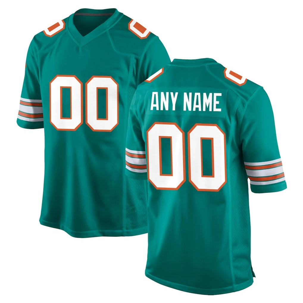 CAdoa Custom M.Dolphins Aqua Alternate Home Game Any Name & Numbers Stitched Jerseys