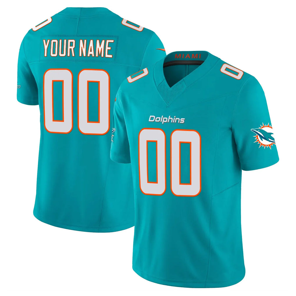 CAdoa Custom M.Dolphins Aqua Limited Vapor F.U.S.E. Home Game Any Name & Numbers Stitched Jerseys