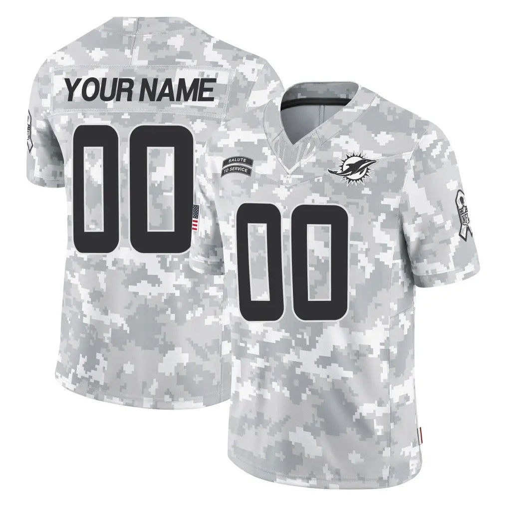 CAdoa Custom M.Dolphins Arctic Camo Salute To Service Limited Game Any Name & Numbers Stitched Jerseys