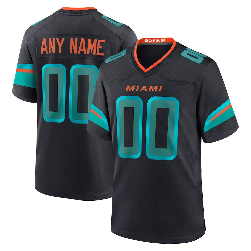 CAdoa Custom M.Dolphins Black Pitch Rivalries Collection Home Game Any Name & Numbers Stitched Jerseys