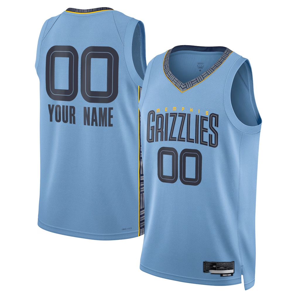 CAdoa Custom M.Grizzlies Blue 2022-2023 Swingman Stitched Jerseys- Statement Edition