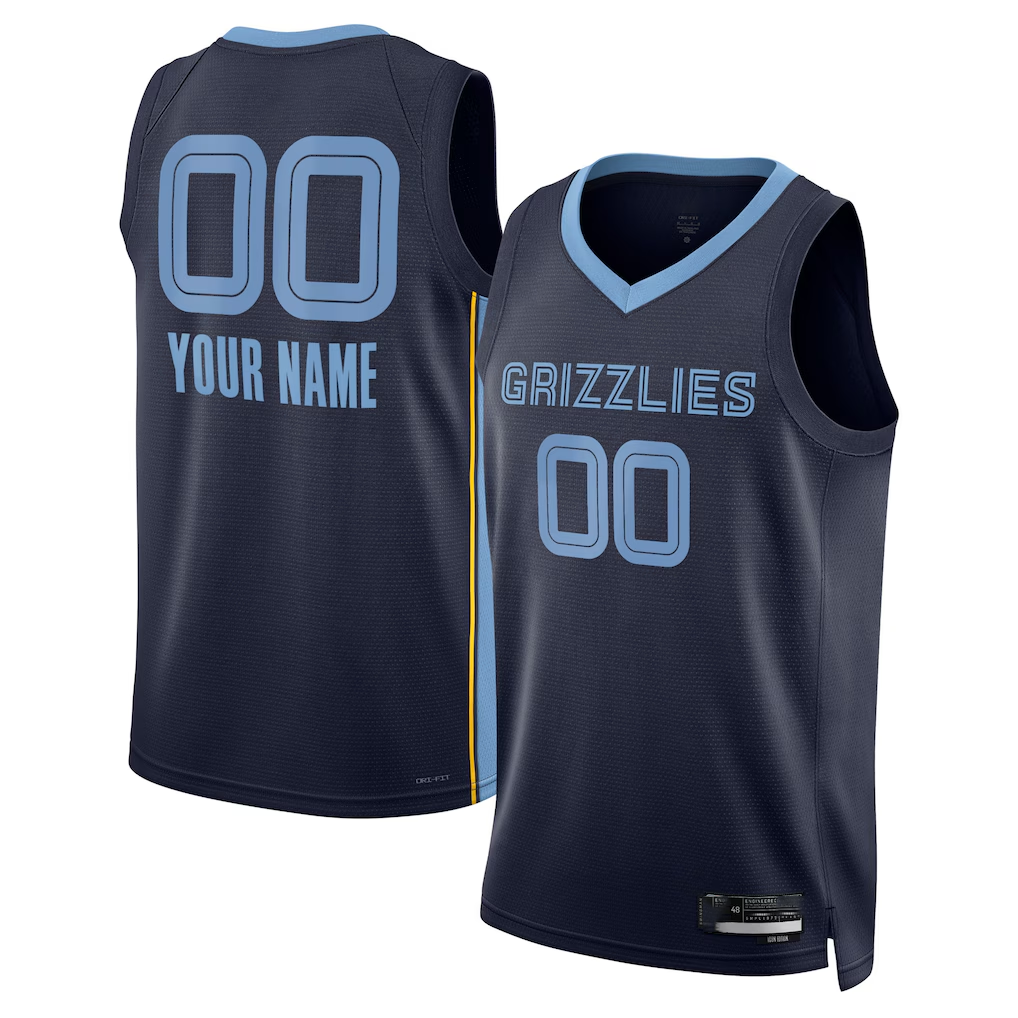 CAdoa Custom M.Grizzlies Navy Swingman Stitched Jerseys- Icon Edition