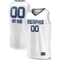 CAdoa Custom M.Grizzlies White Fast Break Replica Stitched Jerseys- Association Edition