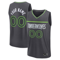 CAdoa Custom M.Timberwolves Anthracite Fast Break Stitched Jerseys- Icon Edition
