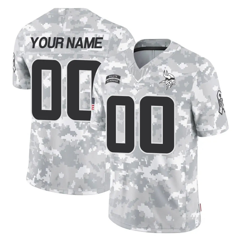CAdoa Custom MN.Vikings Arctic Camo Salute To Service Limited Game Any Name & Numbers Stitched Jerseys