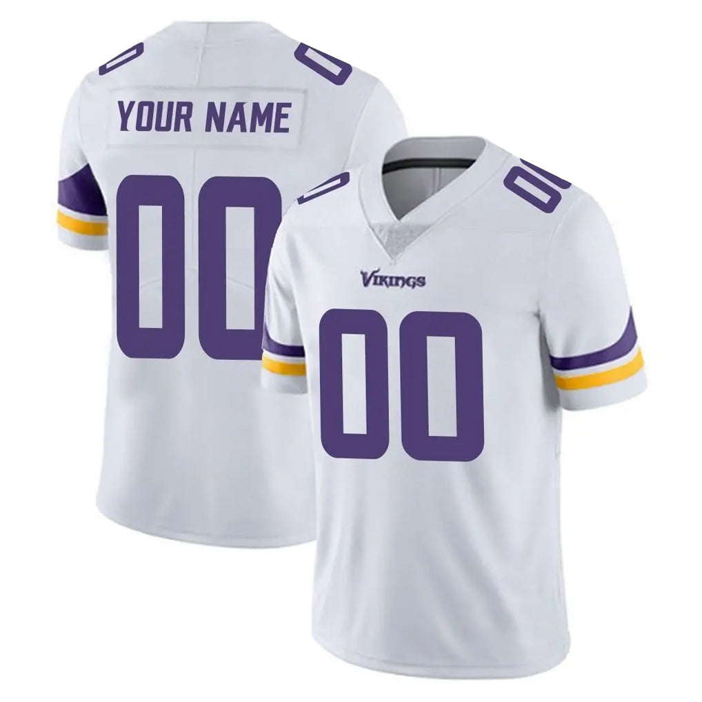 CAdoa Custom MN.Vikings White Limited Vapor Untouchable Home Game Any Name & Numbers Stitched Jerseys