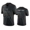 CAdoa Custom NE.Patriots Black Reflective LImited Home Game Any Name & Numbers Stitched Jerseys