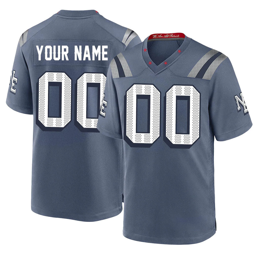 CAdoa Custom NE.Patriots Blue Rivalries Collection Home Game Any Name & Numbers Stitched Jerseys