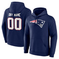 CAdoa Custom NE.Patriots Navy LOGO Pullover Hoodies Home Game Any Name & Numbers Stitched Jerseys