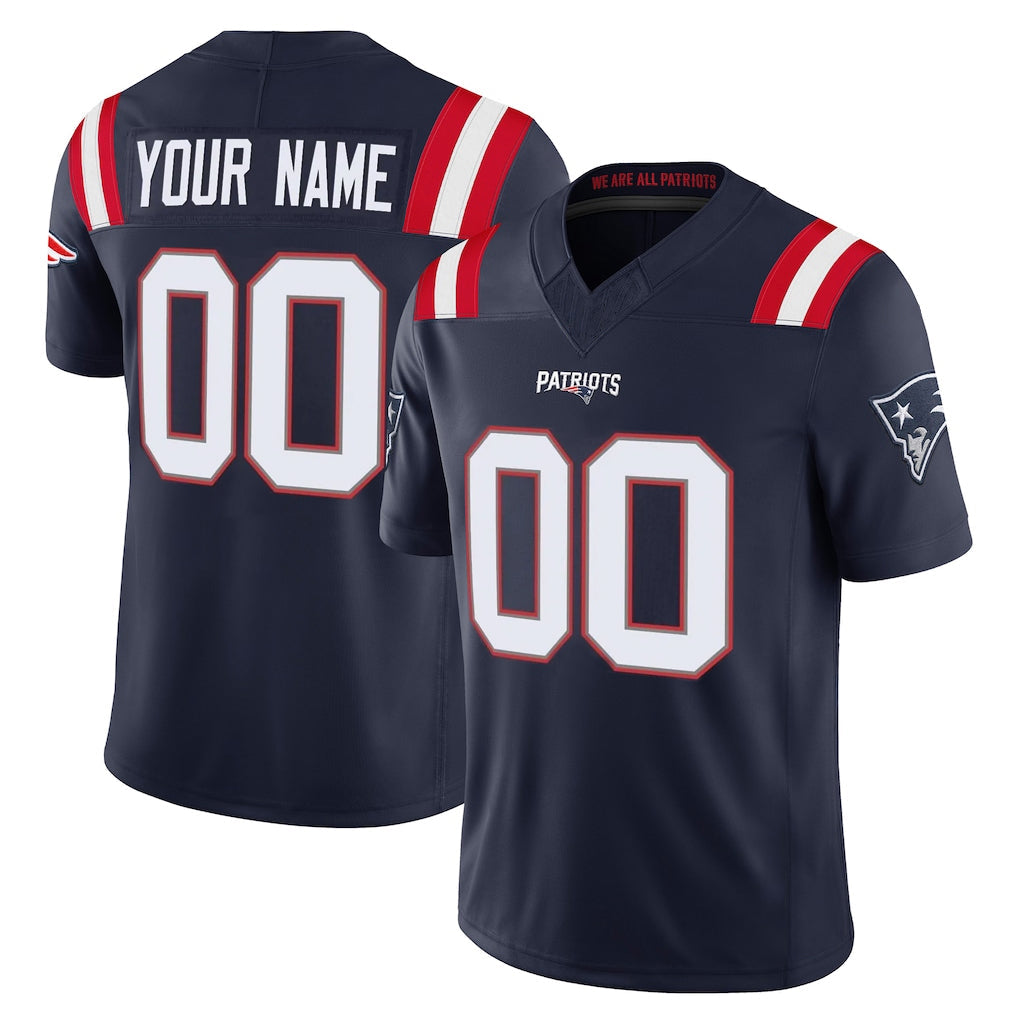 CAdoa Custom NE.Patriots Navy Limited Vapor F.U.S.E. Home Game Any Name & Numbers Stitched Jerseys