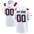 CAdoa Custom NE.Patriots White Home Game Any Name & Numbers Stitched Jerseys
