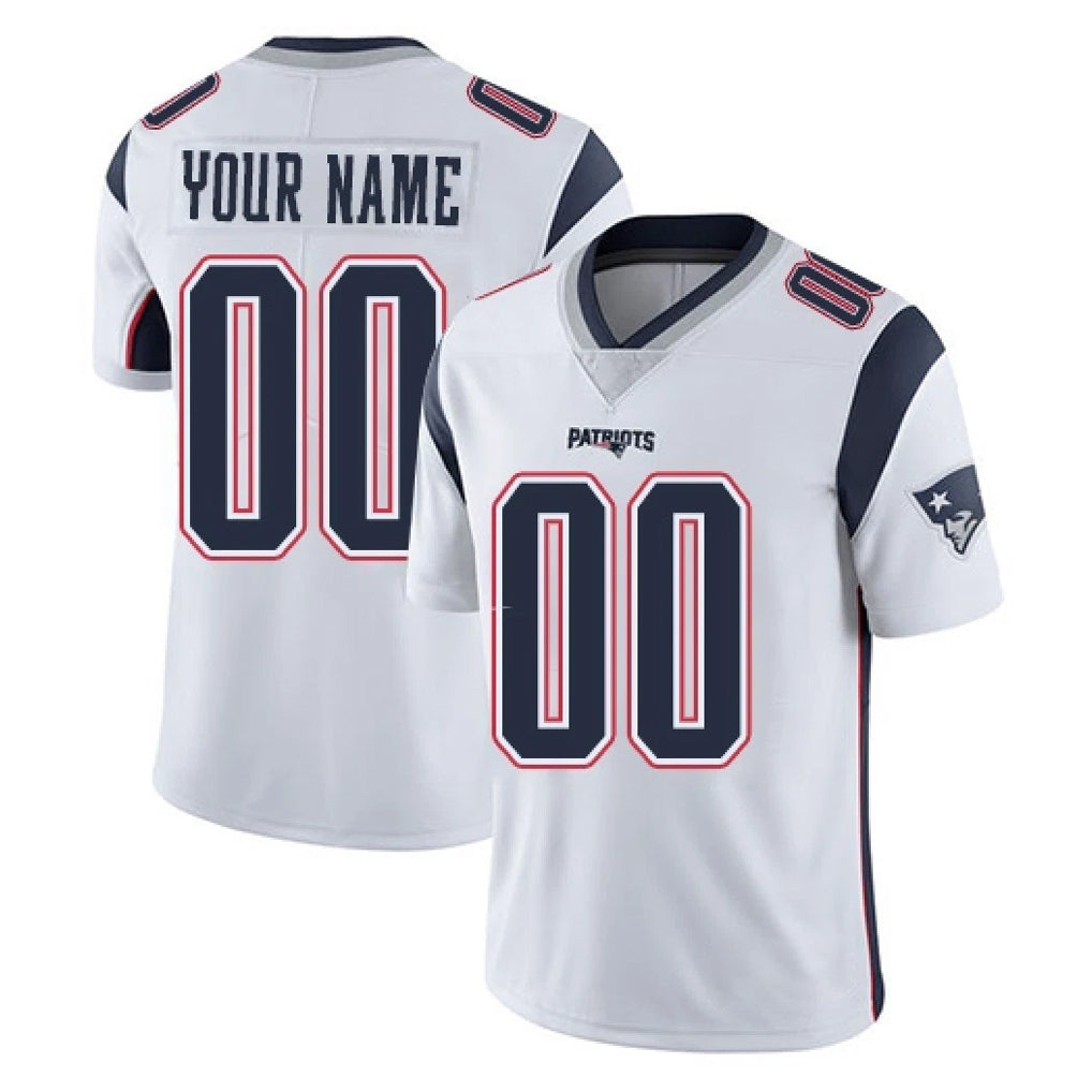 CAdoa Custom NE.Patriots White Limited Vapor Home Game Any Name & Numbers Stitched Jerseys