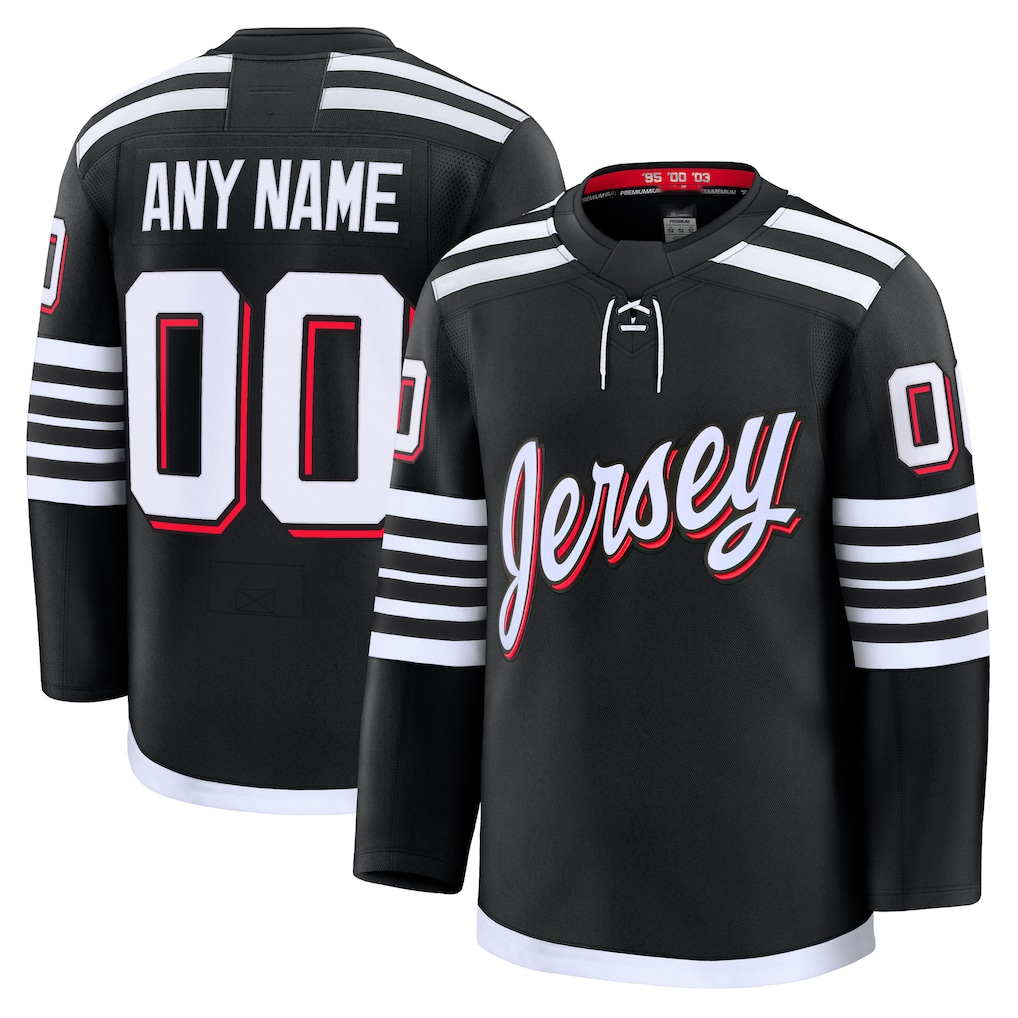 CAdoa Custom N.Jersey Devils Black Alternate Premium Jerseys