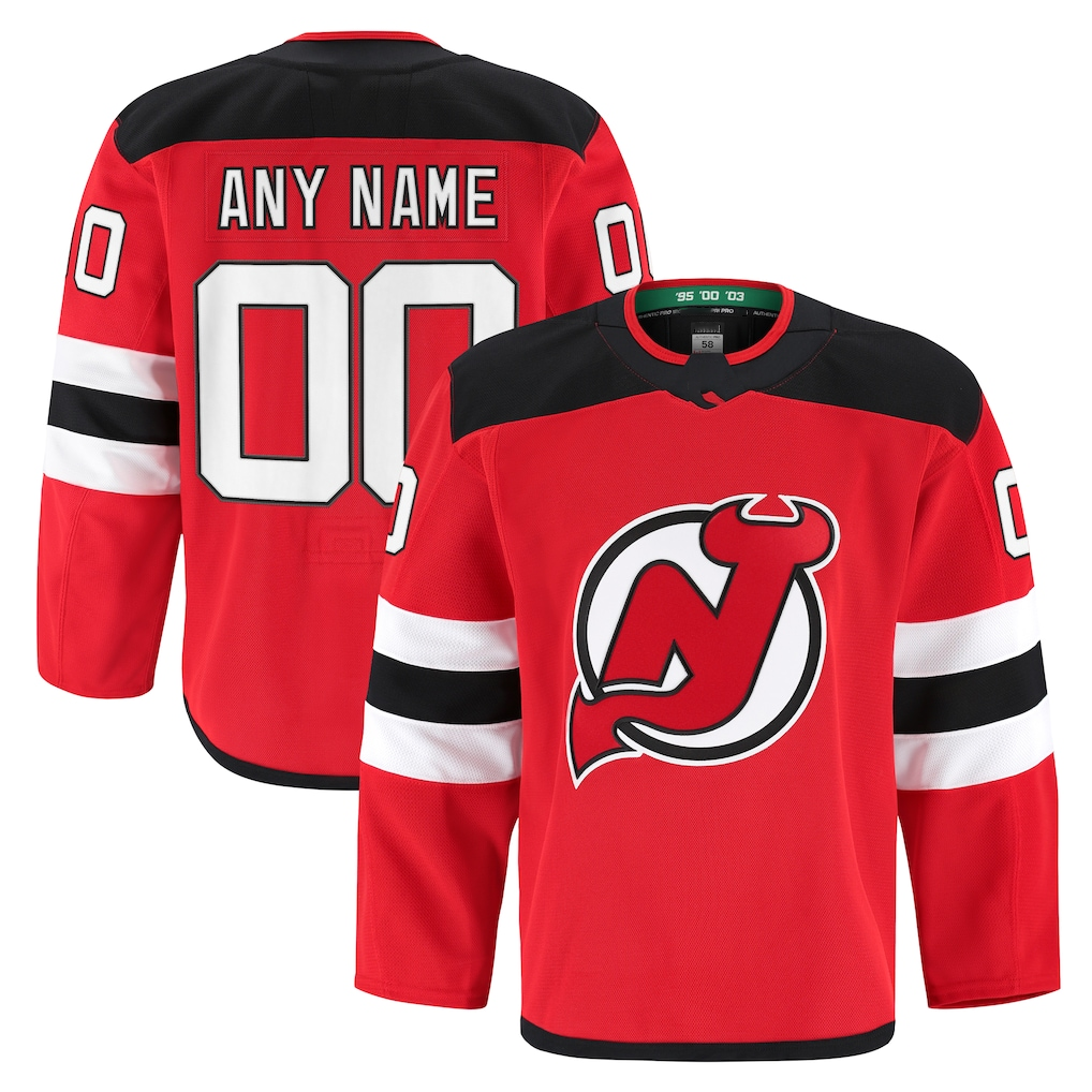 CAdoa Custom N.Jersey Devils Red Home Authentic Pro Jerseys