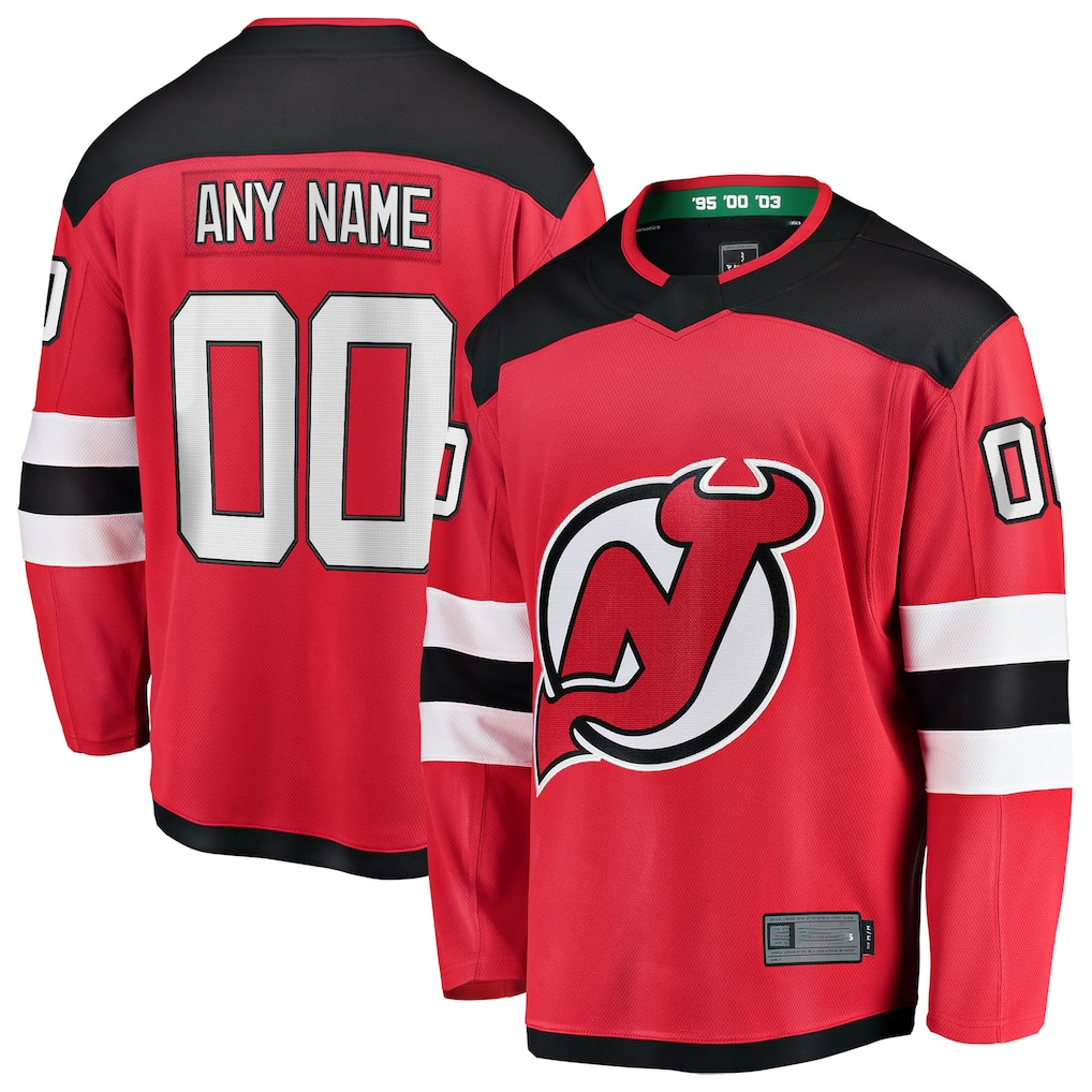 CAdoa Custom N.Jersey Devils Red Home Breakaway Jerseys