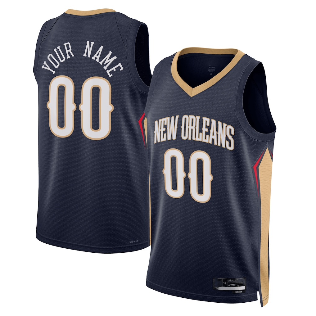 CAdoa Custom NO.Pelicans Navy 2022-2023 Swingman Stitched Jerseys- Icon Edition