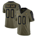 CAdoa Custom NO.Saints Olive Salute To Service Limited Game Any Name & Numbers Stitched Jerseys