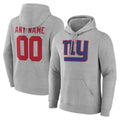 CAdoa Custom NY.Giants Gray Pullover Hoodies Limited Game Any Name & Numbers Stitched Jerseys