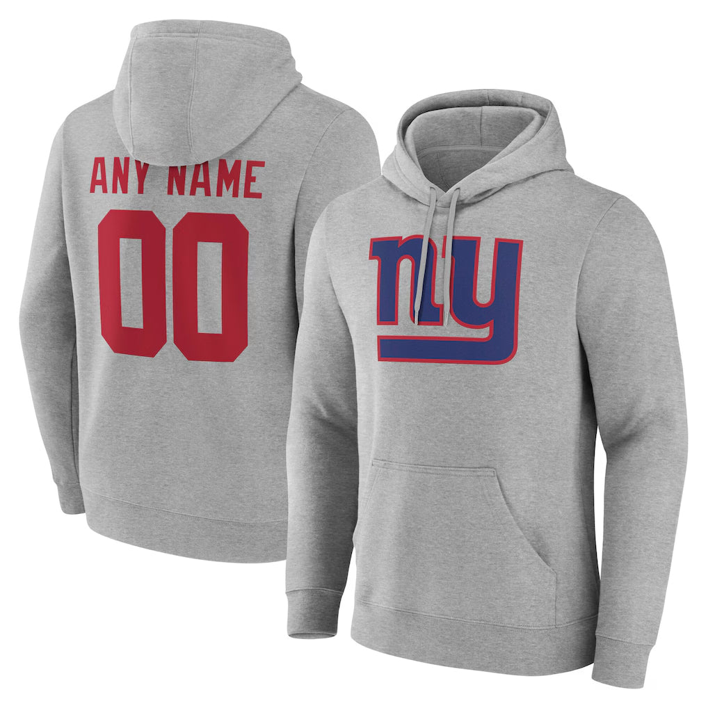 CAdoa Custom NY.Giants Gray Pullover Hoodies Limited Game Any Name & Numbers Stitched Jerseys