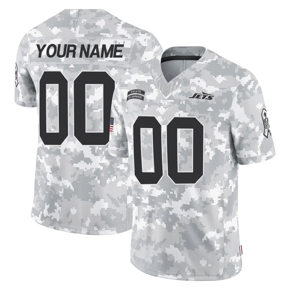 CAdoa Custom NY.Jets Arctic Camo Salute to Service Limited Game Any Name & Numbers Stitched Jerseys