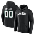 CAdoa Custom NY.Jets Black LOGO Pullover Hoodies Limited Game Any Name & Numbers Stitched Jerseys