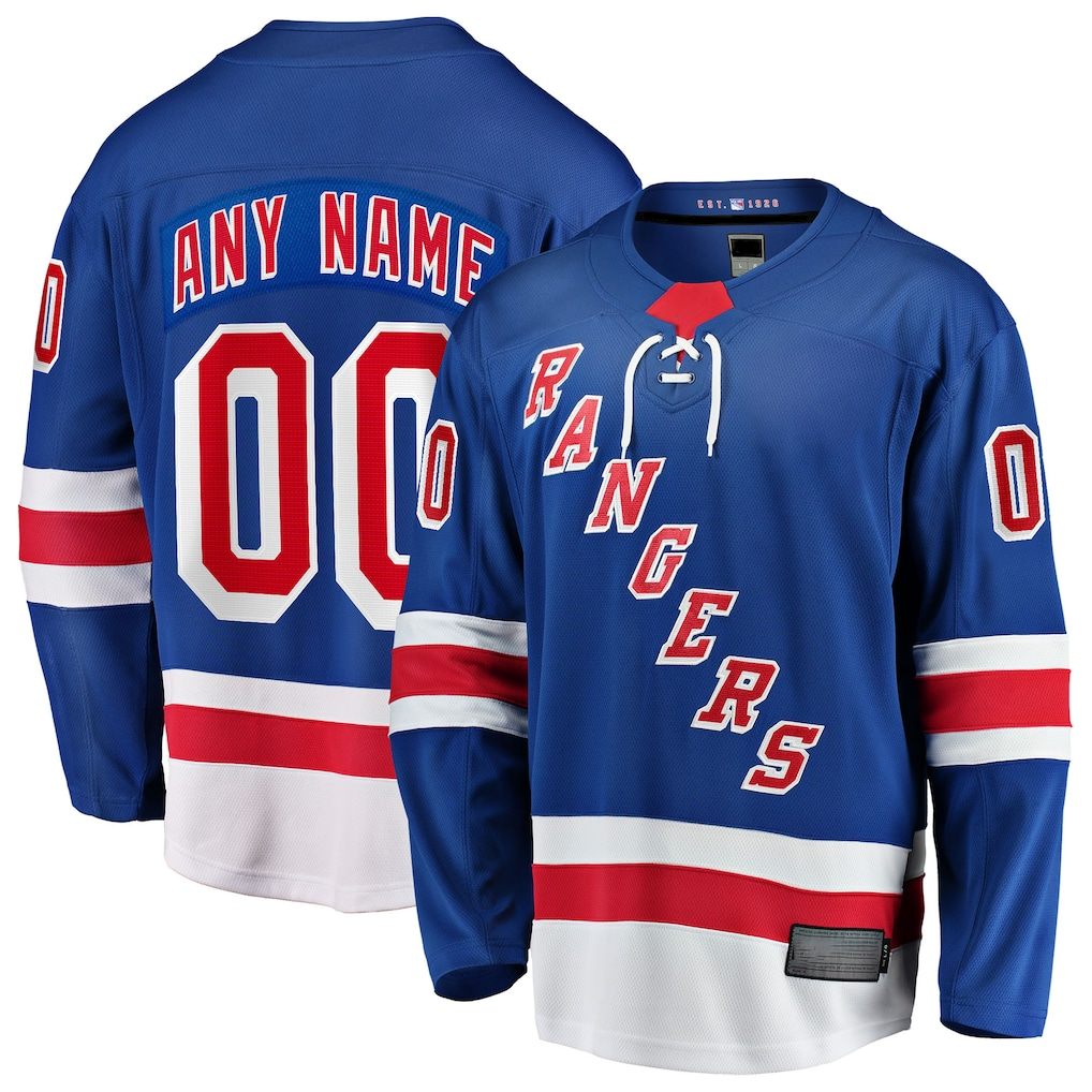 CAdoa Custom NY.Rangers Blue Home Breakaway Jerseys