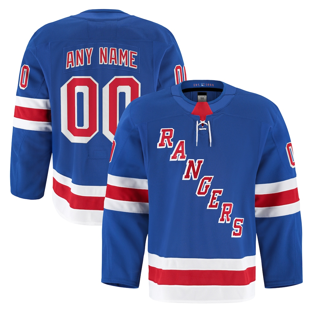 CAdoa Custom NY.Rangers Royal Home Authentic Pro Jerseys