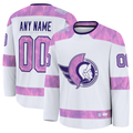 CAdoa Custom O.Senators White 2024 Hockey Fights Cancer Practice Jerseys