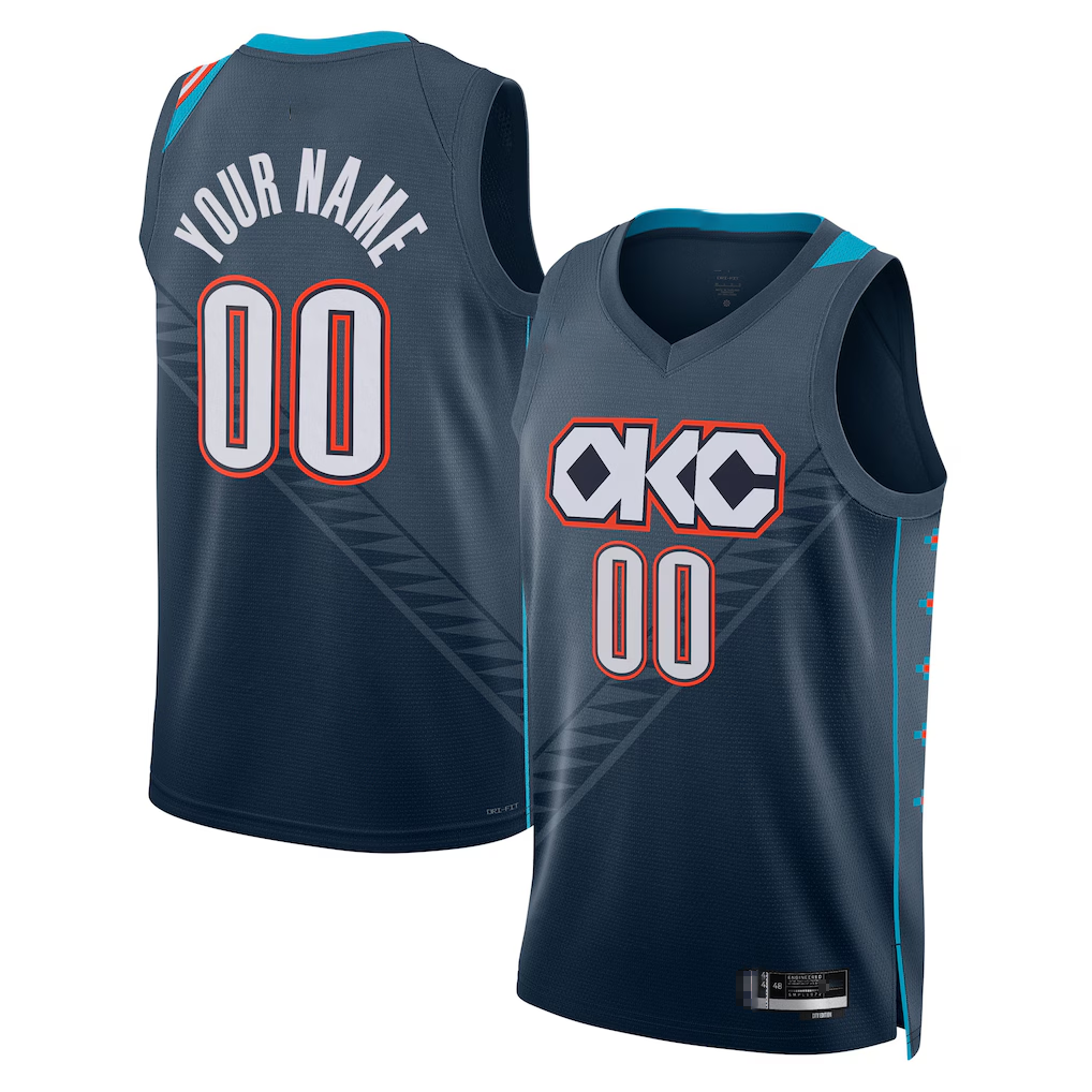 CAdoa Custom OC.Thunder Blue 2025-2026 City Edition Swingman Stitched Jerseys