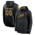 CAdoa Custom P.Eagles Black Salute to Service Hoodies Limited Game Any Name & Numbers Stitched Jerseys