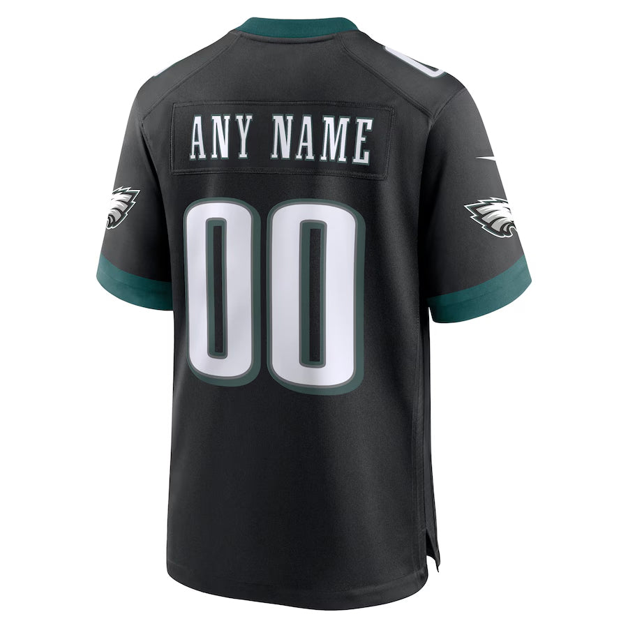 CAdoa Custom P.Eagles Black Stitched Alternate Game Stitched Jerseys