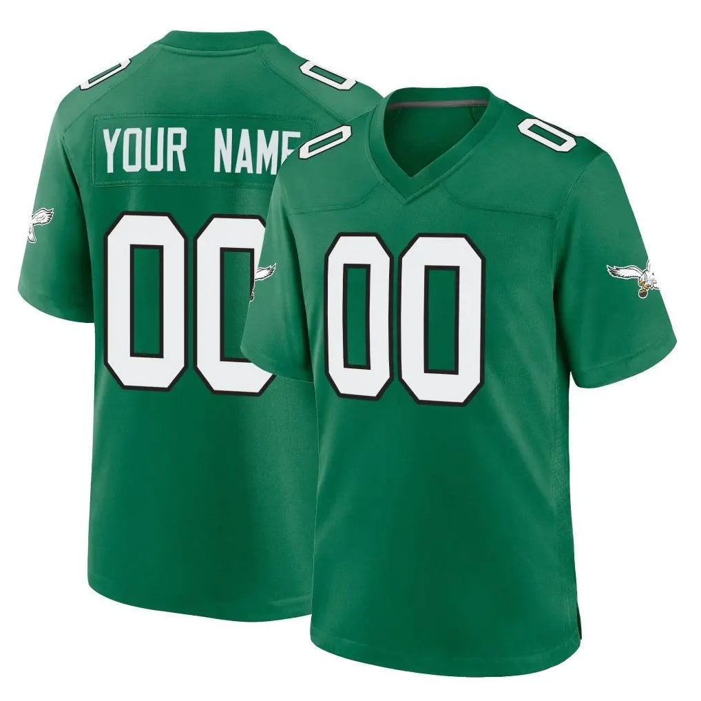 CAdoa Custom P.Eagles Green Kelly Alternate Home Game Any Name & Numbers Stitched Jerseys