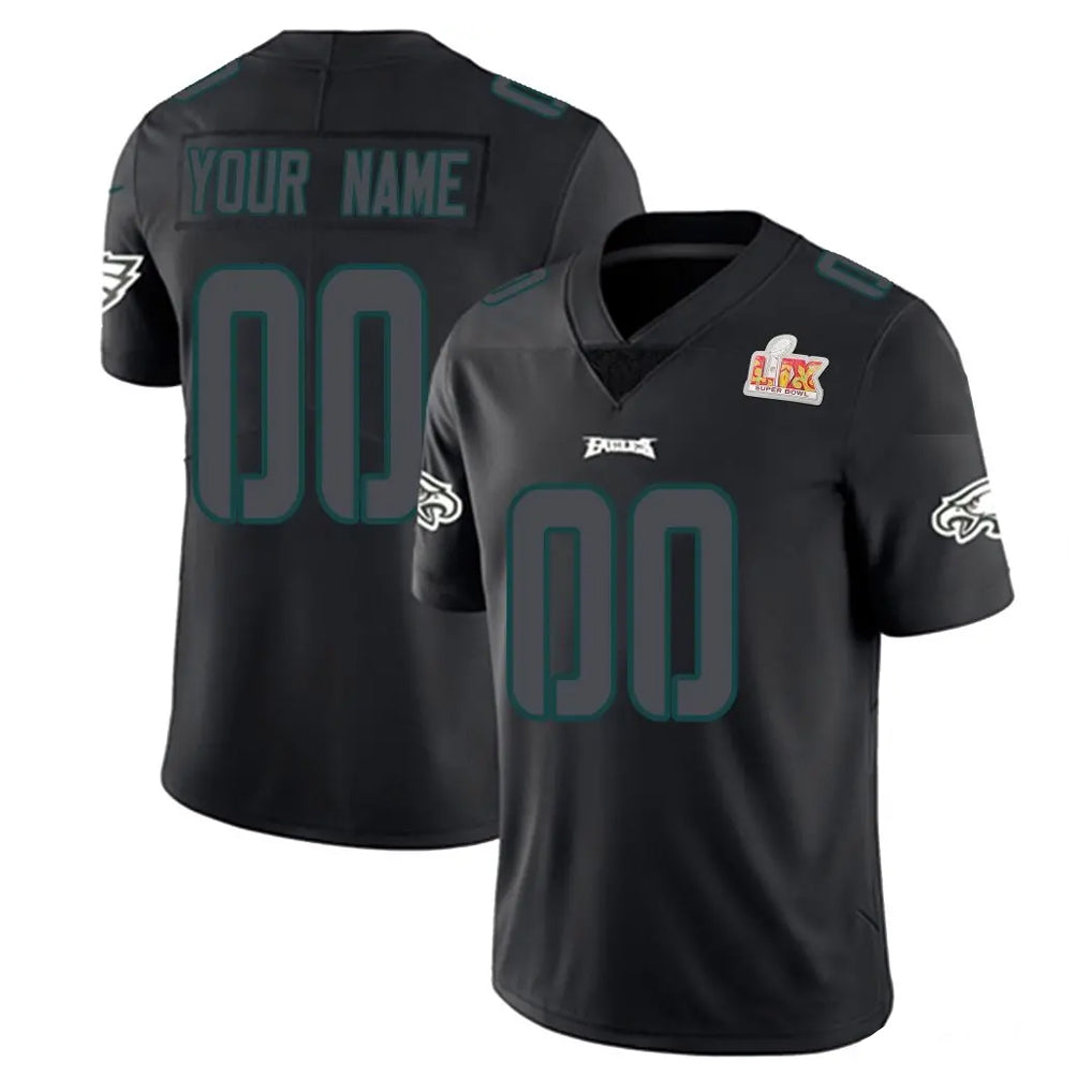 CAdoa Custom P.Eagles Limited Black Impact Super Bowl LIX Home Game Any Name & Numbers Stitched Jerseys